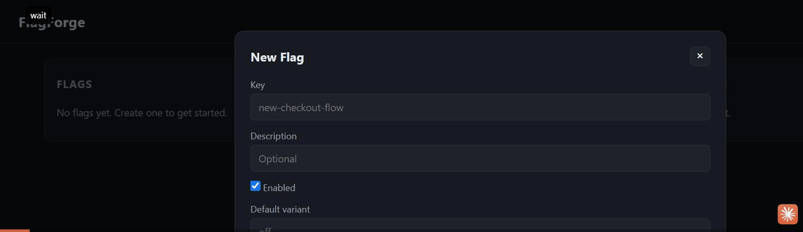 FlagForge walkthrough: creating a feature flag with a targeting rule and watching it appear in the audit log