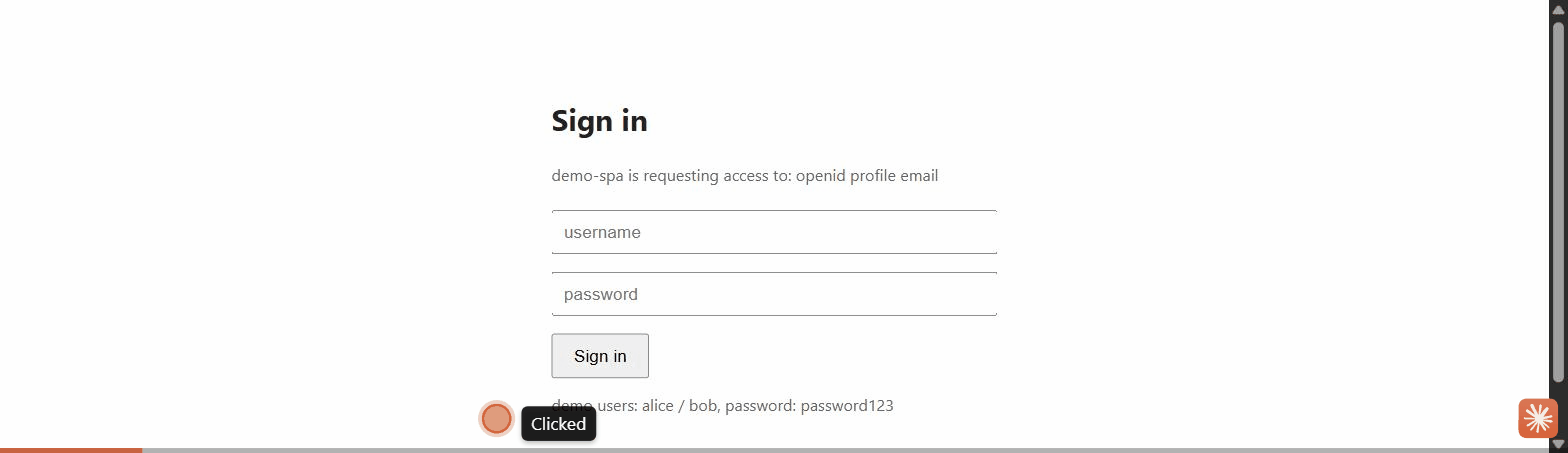 Micro Identity Sidecar walkthrough: signing in through the OAuth 2.1 / PKCE authorization code flow and inspecting the decoded ID token claims